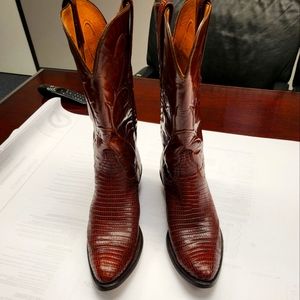 Genuine Lucchese Classic Teju lizard boots 9D in Cognac